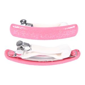 Loctia Lined Pink Glitter Mini Hair Clip Barettes